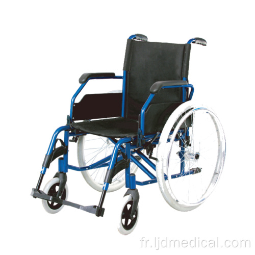 Fauteuil roulant manuel pliable économique avec cadre chromé